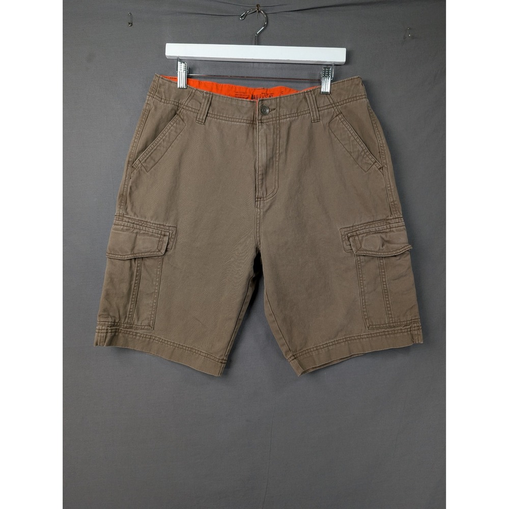 Bailey's Pt Mens Vintage Utility Cargo Shorts Brown Size 32 Cotton
